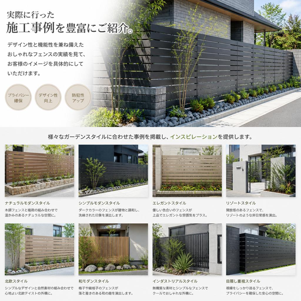 おしゃれなフェンスの施工事例
